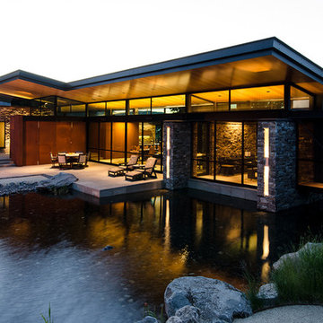 Uphill courtyard and reflecting pool