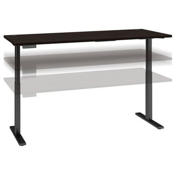 Scranton & Co Furniture 72W x 30D Height Adjustable Desk in Black Walnut