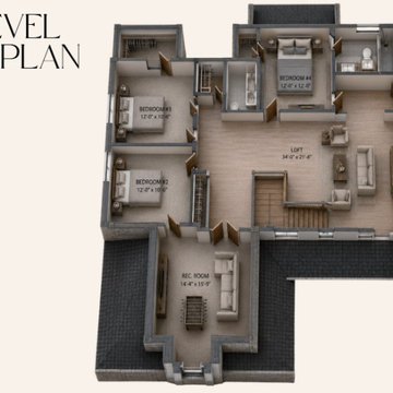 Upper Level | 3D Floor Plan Visualization