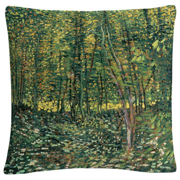 Vincent Van Gogh 'Trees and Undergrowth, 1887' Decorative Throw Pillow
