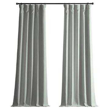 Faux Linen Darkening Curtain Single Panel, Oyster, 50"x84"