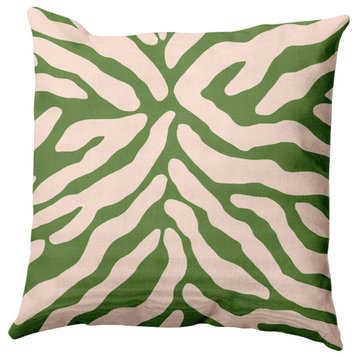 Animal Stripe Decorative Throw Pillow, Light Olive, 16"x16"
