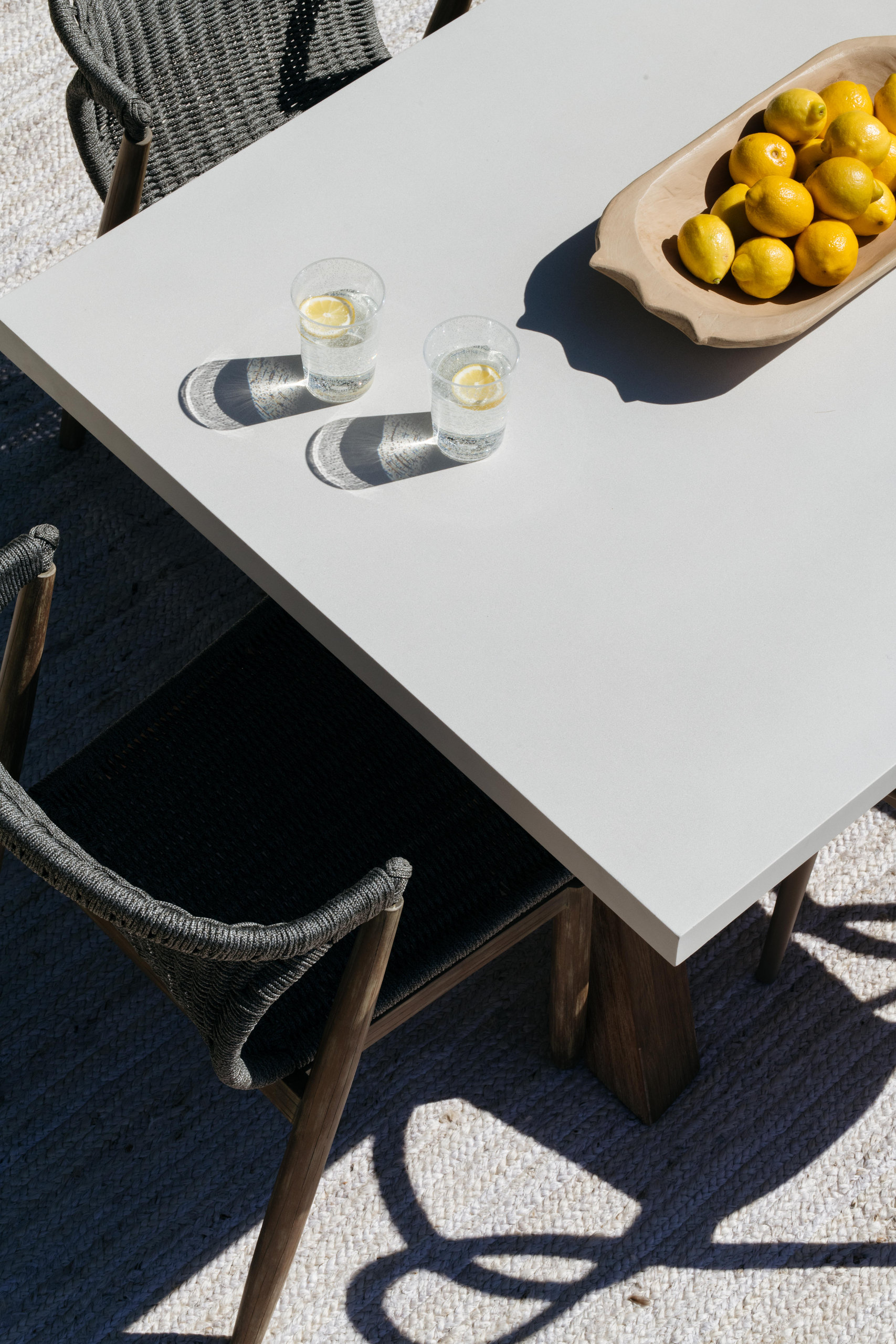 Ivory Composite and Eucalyptus Wash Dining Table
