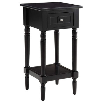Square Shape French Country Accent Table, Black