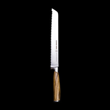 Schmidt Brothers Cutlery Zebra Wood Bread Knife, 8.5"