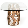 Modrest Javier Modern Glass and Rosegold Dining Table