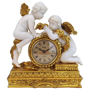 Design Toscano Chateau Carbonne Cherub Mantle Clock