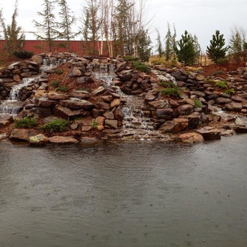Large Pond with Several Waterfalls