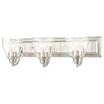 Livex Lighting - Livex LightiBirmingham, 3 Light Bath Vanity, Brushed Nickel/Satin Nickel - Bring a beautiful new look to your bathroom or vanBirmingham 3 Light B Brushed Nickel ClearUL: Suitable for damp locations Energy Star Qualified: n/a ADA Certified: n/a  *Number of Lights: 3-*Wattage:100w Medium Base bulb(s) *Bulb Included:No *Bulb Type:Medium Base *Finish Type:Brushed Nickel