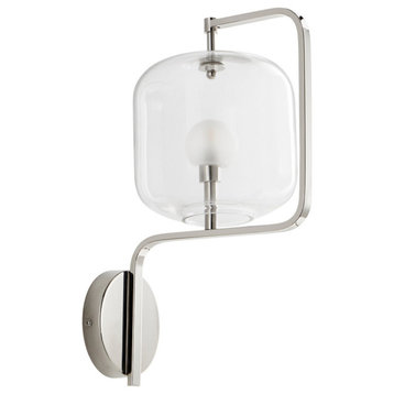 Isotope Wall Sconce, Polished Nickel