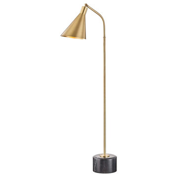One Light Floor Lamp - 20.75 Inches Wide by 54 Inches High-Aged Brass Finish