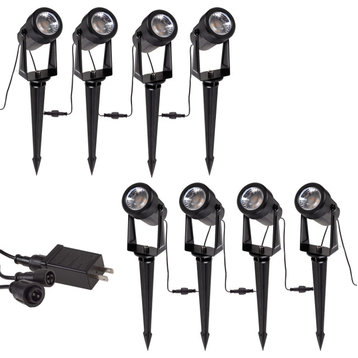 Pure Garden Set of 8 Corded LED Spotlights for Yard, Transformer Included