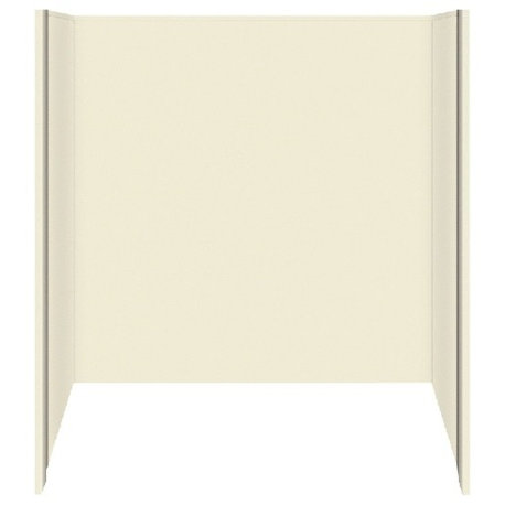 60"x32"x60" Solid Surface Tub Wall Surround, Biscuit