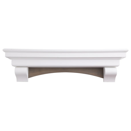 French Corbel Mantel, White, 48"