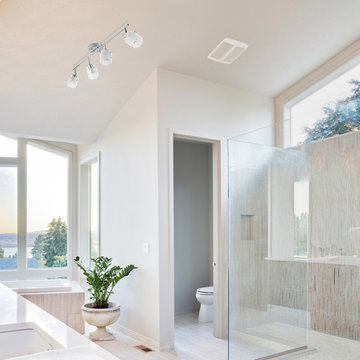 Sydney 4-Light Track Lighting, Chrome Finish, Clear Glass and White Glass Shade