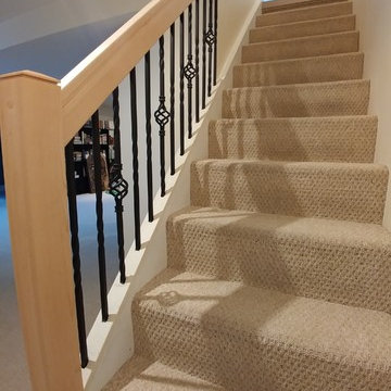 Maple railing for basement stairs
