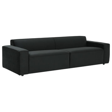 TOV Furniture Olafur 26.4"H Modern Velvet Upholstered/Pine Wood Sofa in Black