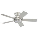 Craftmade Lighting - Craftmade Lighting TMPH44BNK5 Tempo Hugger - 44" Ceiling Fan with Light Kit - The Tempo 44" hugger fan is designed for smaller rooms and shorter ceilings. Its sleek profile incorporates LED down lighting to enhance the form and function. Heavy-Duty, 3-Speed Reversible Motor Flushmount Installation Only Blades Included Integrated Light Kit (Included) ICS Remote and Wall Control/Clamshell (Included) Optional Blank Light Lens Cover (Included). Shade Included: TRUE Dimable: TRUE Warranty: Lifetime Limited Warranty Color Temperature:  Lumens: 1415 CRI:Tempo Hugger 44" Ceiling Fan Brushed Polished Nickel Matte White Glass *UL Approved: YES *Energy Star Qualified: n/a *ADA Certified: n/a *Number of Lights: Lamp: 1-*Wattage:16w LED bulb(s) *Bulb Included:Yes *Bulb Type:LED *Finish Type:Brushed Polished Nickel