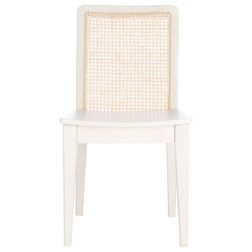 Safavieh Benicio Rattan Dining Chair, White/Natural