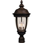 Maxim Lighting International - Knob Hill Cast 3-Light Outdoor Post Lantern - Create a welcoming exterior with the Knob Hill Cast Outdoor Post Lantern. This 3-light lantern is finished in a unique color with glass shades and shines to illuminate your home's landscaping. Hang this lantern with another (sold separately) to frame your front door.