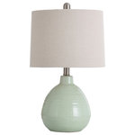 StyleCraft Home Collection - Cameron - Ceramic Table Lamp, Key Lime Green - This beautiful ceramic table lamp will be the perfect accent in any family room. It comes with a standard rotary on/off switch, but even when it is not illuminated, you will enjoy the aesthetic it brings to the room.