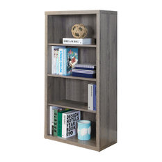 48" Bookcase With Adjustable Shelves, Dark Taupe