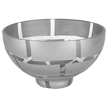 Modern 7 Inch Bowl With Elegant Silver Wall Design