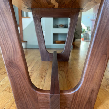 Ambrosia Maple and Walnut Live Edge Slab Dining Table