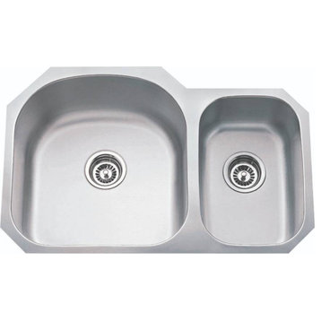 Stainless Steel 18-Gauge Double Bowl 70/30 Split Undermount Kitchen Sink