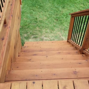 Deck in Madison WI built with sustainably harvested California Redwood