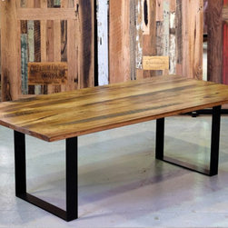 Form Custom Australian Made Recycled Stringy Bark Box End Legs Dining Table - Dining Tables