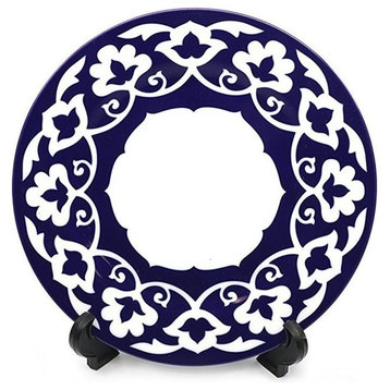 Royalty Porcelain 6-pc Russian Fine Blue Floral Set of Plates for 6 (Salad)