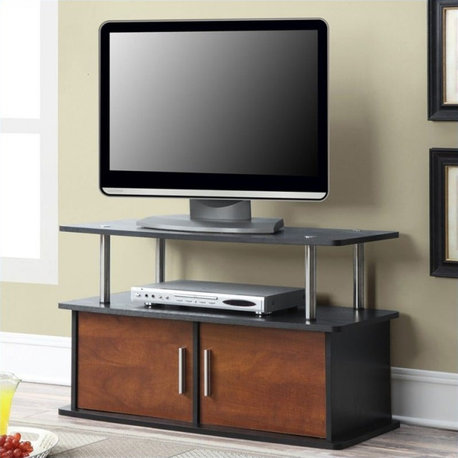 Designs2Go 36" Two-Door Deluxe TV Stand with Cabinets in Cherry Wood Finish