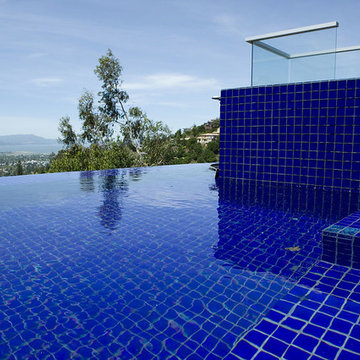 Blue All Glass Tile Pool San Francisco Bay Area