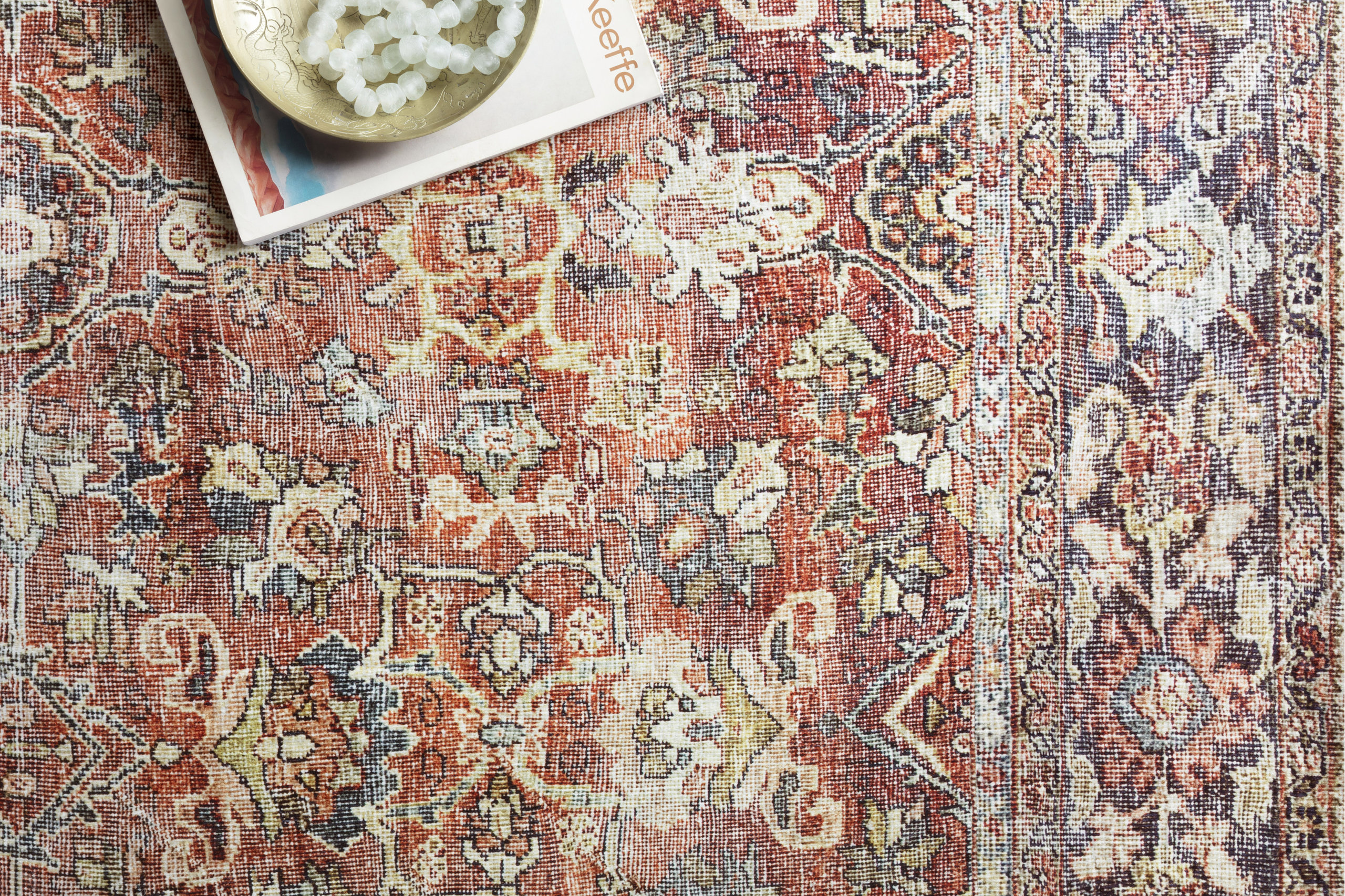 Spice, Marine Printed Polyester Layla Area Rug by Loloi II, 5'x7'6"