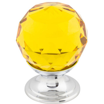 Top Knobs TK111 Amber 1-1/8 Inch Round Cabinet Knob - Polished Chrome