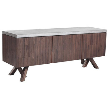 Jagger Custom Wood Sideboard with Concrete Top