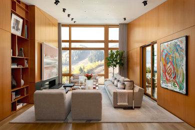 Living room - contemporary living room idea in Denver