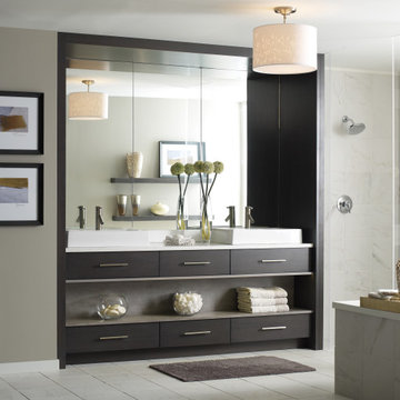 Contemporary Walnut Bathroom Vanity