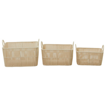 Brown Cotton Natural Storage Basket, Set of 3 30265
