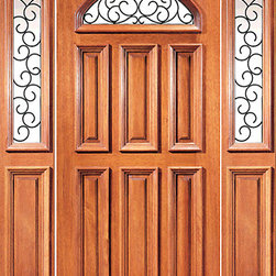 Pre-hung Mahogany Camber Lite Front Door with Two Side lights - Front Doors
