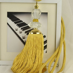 6 Colors QYM22 Polyester and Acrylic Curtain Tassel Tie Backs in Yellow Color - Window Treatment Accessories