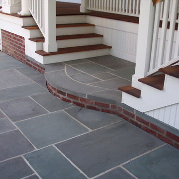 Bluestone And Brick Sidewalk And Steps