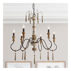 Whitewashed Carved Wood Chandeliers Houzz