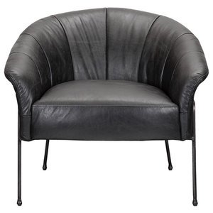 Antique Style Leather Tub Chair With Brushed Silver Studs Transitional Armchairs And Accent Chairs By Artefac