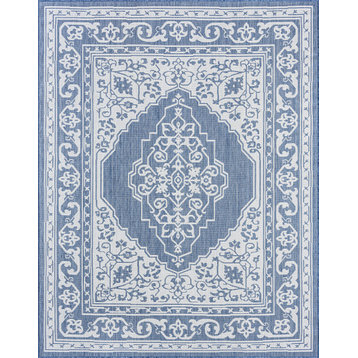 Eamon Oriental Floral Indoor Rug, Blue/Cream, 5'3"x7'3"