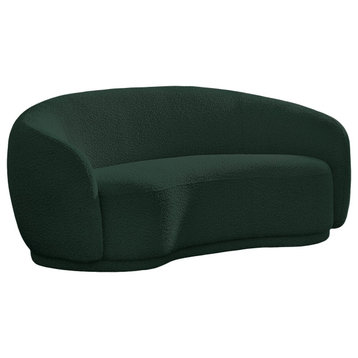 Hyde Boucle Fabric Upholstered Loveseat, Green