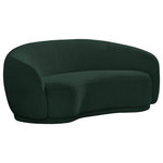 Meridian Furniture - Hyde Boucle Fabric Upholstered, Green, Loveseat - Curl up and relax on this Hyde green boucle fabric . This wide, rounded is as comfortable as it is stylish, making it an excellent addition to your living space. Rich green boucle fabric upholstery gives a soft touch against your skin and its deep plush cushion provides you with cozy support. Its rounded back is both chic and homey, with its contemporary design sure to add flair to your modern home.