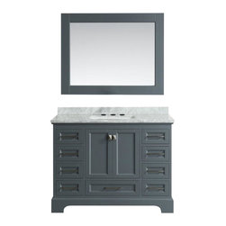 Design Element - Omega 48" Single Sink Vanity Set, Gray - Bathroom Vanities And Sink Consoles