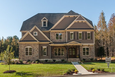Inspiration for a transitional exterior home remodel in Raleigh